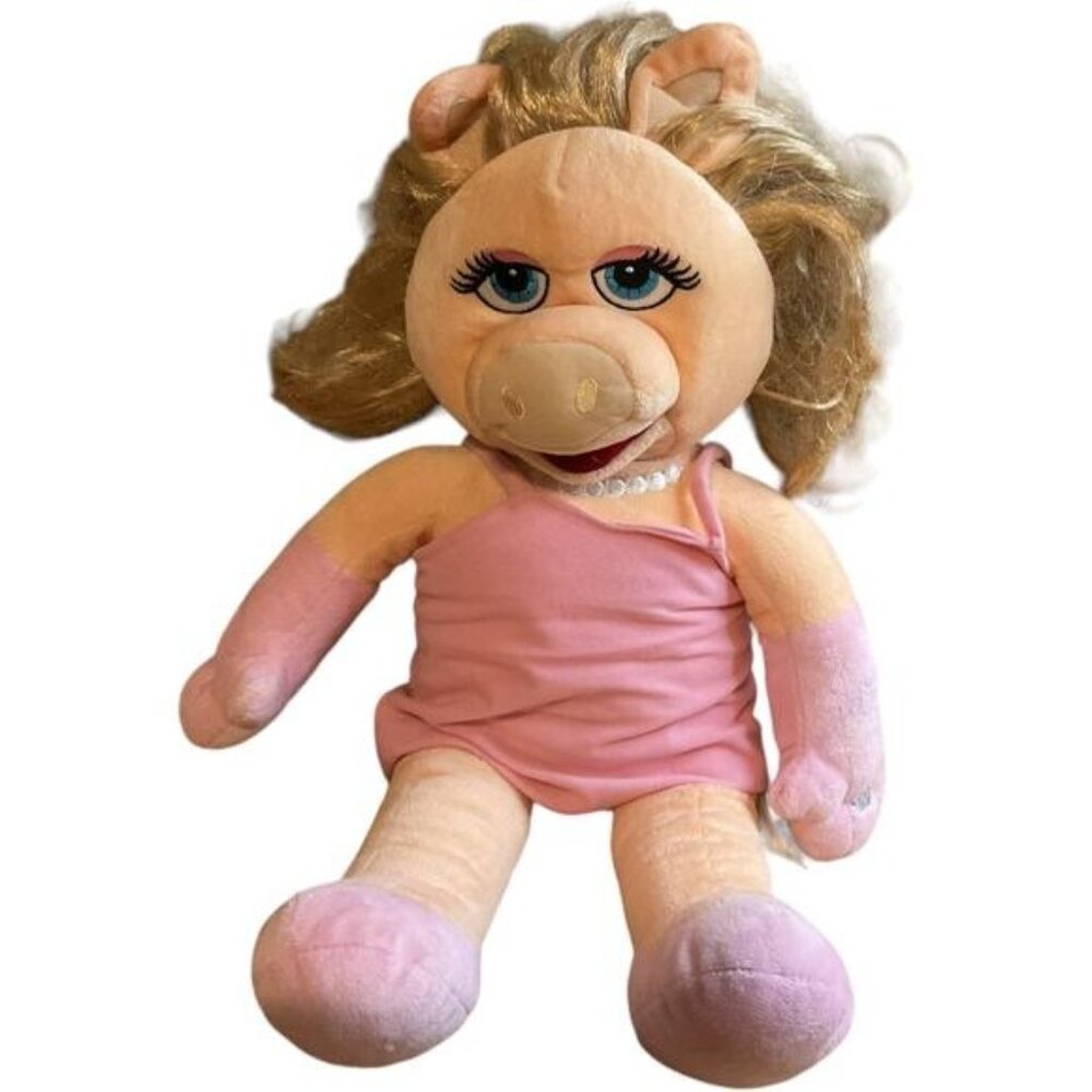 Build A Bear Miss Piggy Hand Puppet Stuffed Animal Plush Toy Blonde Hair Pink Dr